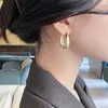 Stud ANENJERY Glanzende druppelvormige hoepel oorbellen voor vrouwen Eenvoudige vintage Franse gouden zilveren kleur sieraden accessoires aretes brincos 231009