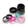 Anéis de banda femininos brilhantes anéis de casamento de sile flexível confortável o-ring moda para homens mticolor design jóias anel dhk1c