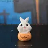 Inne imprezy imprezy Halloween Dekoracje figurka miniaturowa urocza kreskówka Rabbit Ghost Mikro Ozdoby krajobrazowe do dekoracji domowej Dekoracja Q231010