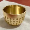 Decorative Objects Figurines Pure Brass Cornucopia Baifu Rice Cylinder Desktop Small Ornament Ashtray Study Decoration Gift Home Accessories Cup 231009