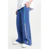 Men's Jeans Factory Made Straight Wide Leg Pants Tube Loose Casual Fashion Brand Sports Summer Blue