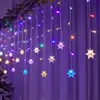 Decorazioni natalizie Fiocco di neve LED String Light Decorazioni di buon Natale per la casa Cristmas Ornament Navidad Noel Regali di Natale Anno 2024 231009