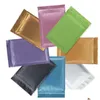 Sacs d'emballage en gros 100pcs / lot Colorf auto-scellant sac à fermeture à glissière papier d'aluminium stockage des aliments snack emballage pochette sacs bureau SC Dhqqk