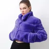 Womens Fur Faux Fashion Short Coat Mink Furlike Warm Ladies Europe and America Lose Wild Rex Rabbit Winter Casual Wome 231010