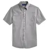 Brand Horse Men's Summer Oxford koszule swobodny Slim Fit Design krótkie rękawowe moda męska koszulka bluzki rozmiar M-2xL3510