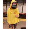 Men'S Hoodies Sweatshirts 2022 Yellow Color Men Women 1 High Quality Vintage Wash Printed Hoodie Oversized Long Sleeve Drop Delive Dh0Jn