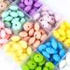 Zęby zabawki 50pcllot 12 mm dziecięcy silikonowe koraliki soczewicy DIY Charms Born Nursing Akcesorium BPA darmowe ząbek