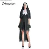 Tema kostym halloween kommer för kvinnor skrämmande nunna vampyr cosplay kommer halloween klänning svart spöke come t231011