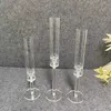 Decorative Objects Figurines 3 Pcs Crystal Candle Holders Acrylic Candlestick Centerpieces Road Lead Candelabra Wedding porps Christmas deco 231010