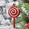 Décorations de Noël Électrolytique Rouge Candy Lollipop Boule de Noël Ornements 6pcs / lot Pendentif Arbre Année 2024 Décor à la maison Navidad 231011