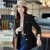 Costumes pour femmes Mode Printemps Automne Femme Minuit Marine Double Bouton Blazer Slim Manteau Bureau Dame Casual Veste Courte Fille Top Vêtements