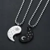Pendant Necklaces Simple And Personalized Sun Moon Couple Splice Stainless Steel Necklace Chains