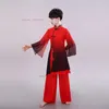 Etniska kläder 2023 Chidren Tai Chi Uniform Chinese Wushu Taijiquan Set Gradient Color Martial Arts Wing Chun övning