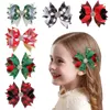 Haaraccessoires Kerst haarspeld handgemaakte strik rode geruite schattige meisjes pony baby hoofdband clip