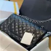 Totes 10A Mirror Quality Classic Quilted Double Flap Bag 25cm Medium Top Tier Genuine Leather Caviar Lambskin Black Purses Shoulder Dusd 6612ess