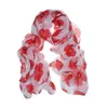 Scarves 90cm 180cm Scarf Red Poppy Print Long Flower Beach Wrap Ladies Stole Shawl Selling #P51275L