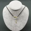 Collares colgantes Collar de hematita negra Piedra de energía natural Facetada Cuentas de bolas redondas para hombres Mujeres Joyería de moda Reiki Regalo curativo