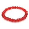 Pulsera con cuentas de cristal facetado de 8 mm de color rojo para mujer Pulseras elásticas de estilo simple 20 piezas / lote Whole2514