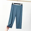 Damen-Nachtwäsche, lockerer Pyjama, Loungewear, Schlafanzug, lässige Pantalones, Schlafhose, Hose, 3/4-Hose, weibliche Länge, 2023