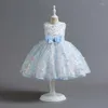 Mädchen Kleider Baby Geburtstag Kleid Schmetterling bestickt Mesh Kinder Hochzeit Party rosa Paggy Prinzessin