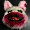 Costume Accessories Bloody Plush Bunny Mask Halloween Ghost Festival Mask Realistic Bloody Rabbit Headgear Itaewon Class Prop Halloween Horror MaskL231010L2310