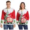 Suéteres femininos unissex suéter feio de Natal com estampa 3D engraçado pulôver suéteres jumpers tops para Natal homens mulheres feriado festa moletom com capuzL231011
