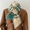 Scarve Warm Cashmere Neck Tie Scarf Plaid Neckerchief Sticked Scarfs Long Skinny Small Ring Bufanda Female 231011