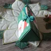 Gift Wrap 17 8.5 10cm 10pcs Red Green Christmas Santa Box With Handle Candy Cookie Chocolate Macaroon Candle Packaging