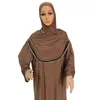 Abbigliamento etnico Ramadan Donne musulmane Abito lungo con cappuccio Abaya Dubai Turchia Caftano Abito arabo islamico Jilbab Abito da preghiera