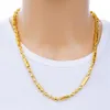 Solid Necklace Hip Hop Beads Chain 18k Yellow Gold Filled Fashion Mens Chain Link Rock Style Polished Jewelry270e