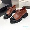 2023 autumn new fashion casual leather round head pure color strap thick sole loafer shoes female tide