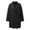 Giacche da donna Giacca da donna Taglie forti Misto lana sintetica Cappotto sottile a maniche lunghe Cappotto caldo solido sciolto in pile ispessente