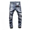 Дизайнерские брюки скинни Dsq Мужские джинсы Рваные D2 Брызги краски Ретро Синие прямые джинсы Уличная одежда Нищий Высокое качество Streepa266z