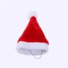 Evcil hayvan malzemeleri kedi Noel evcil hayvan şapka kırmızı peluş elastik kayış köpek Noel şapka