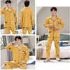 Męska odzież snu Męki piżamy Zestaw Lungewear z długim rękawem anime pijama młodych chłopców kreskówka śpiąca kreska śpio