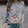 Sweats à capuche pour femmes Sweatshirts Pull de Noël pour femme Top 2023 Hiver Nouveau Père Noël Graphique Imprimé Pull Loisirs Mode Haut Col En O Dessin Animé SweatshirtL231011