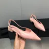 Lente/zomer mode platte sandalen klassieke designer lage hak sexy puntige lak lederen damesschoenen