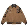 Women's Jackets Elk Hide Suede Vintage Baseball For Women Men Winter Fashion Trend High-Level Couple