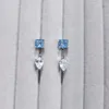 Swarovski Earrings Designer Women Original Quality Charm Earrings Female Blue And White Diamonds Crystal Simple Earrings Female