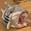 Cat Beds Furniture Shark Shape Pet House Cat Bed Dog Bed Warm Confortable Cushion Pet Basket Soft Puppy Kitten Mat Bag Washable Pet Products 231011