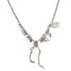 Whole New Punk Style Gothic Tyrannosaurus Skeleton Dinosaur Necklace Bone Funky Chain Pendant Silver Color12580