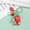 Keychain Fashion Simulation Fruit Avocado Smile-Shaped 3D Soft Harts Strawberry Key Chains Jewelry Wedding Party Gift 12 LL