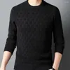 Herrenpullover, einfarbig, leicht, gemütlich, gestrickt, dick, warm, Slim-Fit-Pullover für Herbst/Winter