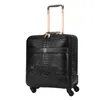 حقائب حقائب عالية الجودة PU Pattern Pattern Agecase Trolley Luggage Small Cabin Men Business On Case Travel