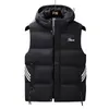 Heren Vesten Golf Jassen Vest voor Mannen Dons Katoen Winddicht Warm Dragen Capuchon Vest Mode Losse Jas Jassen y231011