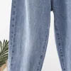 Calças de brim femininas oversize tornozelo comprimento harem baggy cintura alta calças jeans verão moda coreana cintura z9