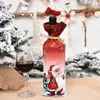 Рождественские украшения, крышка для бутылки вина, мультяшный лось, Санта-Клаус, снеговик, подарочный держатель, сумка, веселый декор, счастливый год 2024