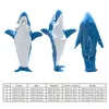 Shark Blanket Sleeping Bag Super Soft Cozy Flannel Hoodie Shark Sleeping Bag Shark Tail Wearable Fleece Throw Blankets