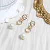 Fashion dangling links water drop pearl earring for women jewelry