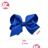 Hårtillbehör 4 tum solid Grosgrain Ribbon Hair Clip Handmade Bow Knot Boutique Accessoarer för flickor Fashion Headwear Baby, Kids DHBQP